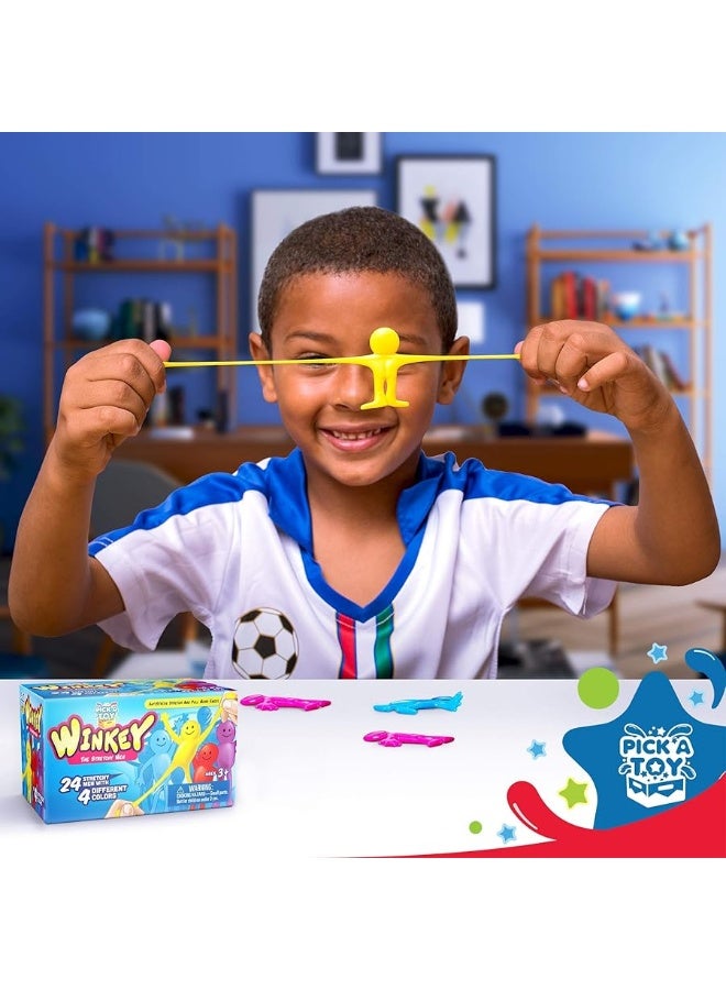 Pick A Toy Stretchy Happy Man Toy Party Favors - Sensory Gel Toy Set of 24 for Kids and Adults, Stress Relief Fidget Toys for Autism, ADHD - Stretchy Toys and Small Prizes for Goody Bag Stuffers - Image 2