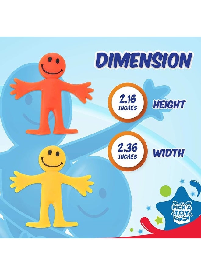 Pick A Toy Stretchy Happy Man Toy Party Favors - Sensory Gel Toy Set of 24 for Kids and Adults, Stress Relief Fidget Toys for Autism, ADHD - Stretchy Toys and Small Prizes for Goody Bag Stuffers - Image 1