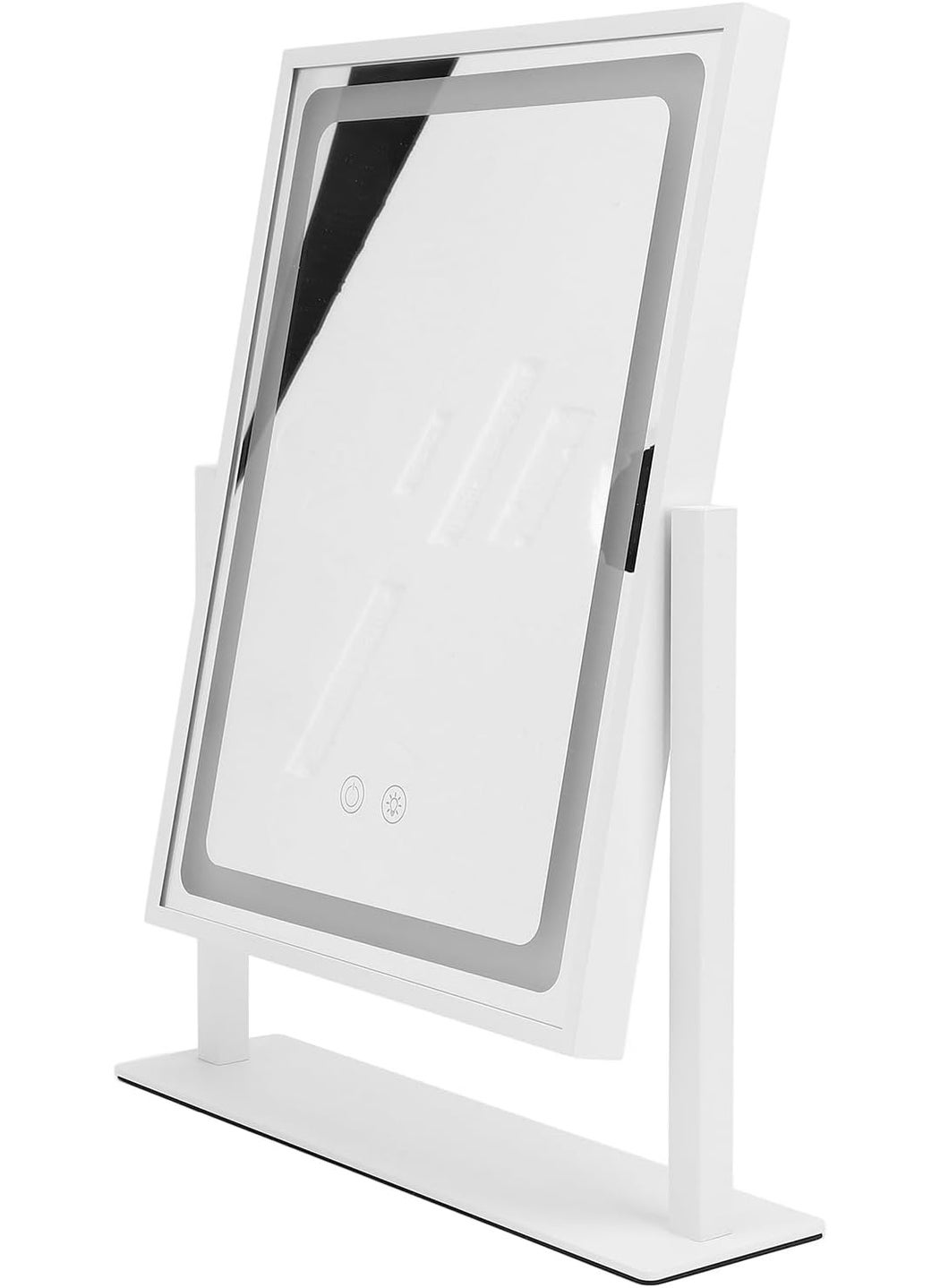 Hyuduo Hyuduo Vanity Mirror Touch Control 3 Color Modes Dimmable 360 Degree Rotation Makeup Mirror with LED Light Bedroom and Dressing Table Decoration Ladies (Pearl White) 