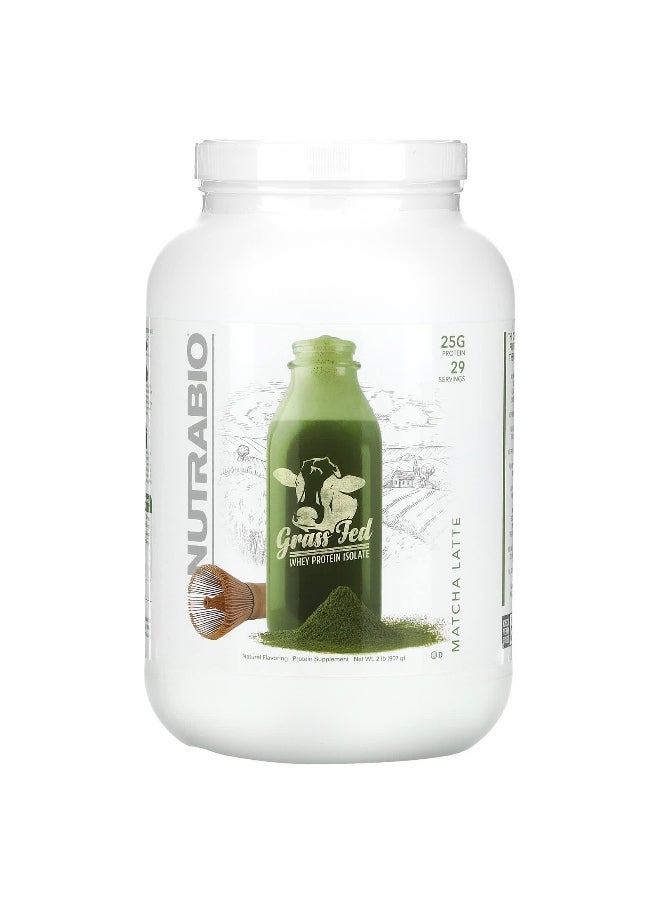 NutraBio NutraBio, Grass Fed Whey Protein Isolate, Matcha Latte, 2 lb (907 g)  - Image 1