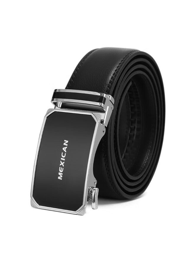 Scarecrow Men's Leather Belt With Automatic Buckle, Genuine Cowhide Business Waistband, Casual Trendy Trouser Belt, Qixi Valentine's Day Gift For Boyfriend - Image 5