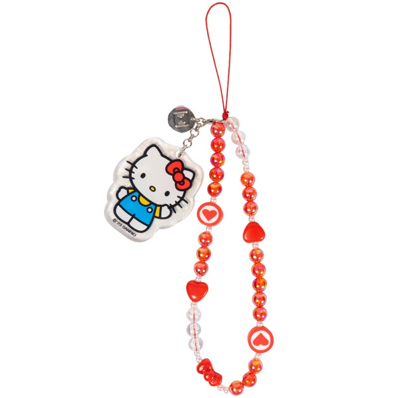 iFace Hello Kitty and Friends Beaded Wristlet Universal Phone Charm Strap - Cute Wrist Chain Lanyard Aesthetic Decor Strap for Cell Phone Camera Keys AirPods Keychains â€“ Hello Kitty - Image 1