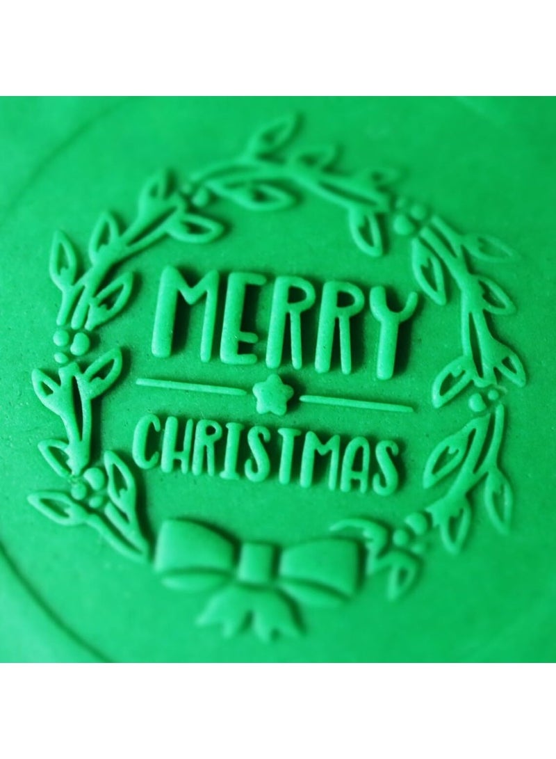 EROTNGO Merry Christmas Mistletoe Cookie Cutter Black Cookie Stamp and Stencil Set for Holiday Cookies, Festive Mistletoe and Christmas Tree Fondant Cutter, Sugar Cookie Mold, Dessert Decorati - Image 2