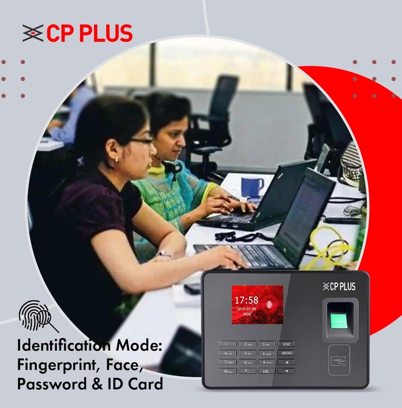 CP PLUS Fingerprint Time and Attendance Machine | Biometric System with ID Card & Password Access | Built-in Battery | Fast Recognition ≤1.5s | USB, TCP/IP | 1000 Users | CP-VTA-F1043 - Image 3