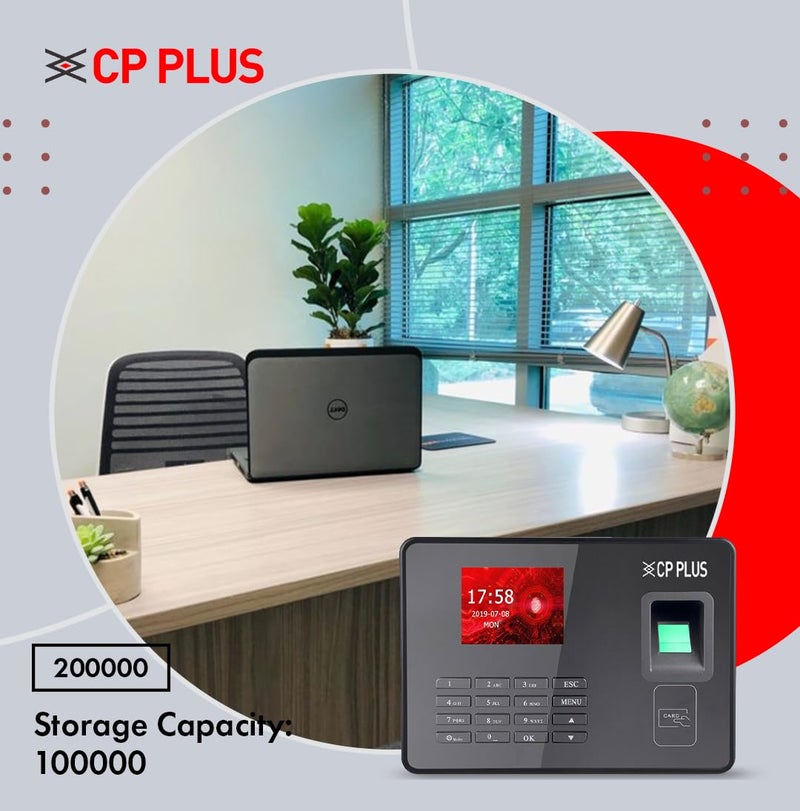 CP PLUS Fingerprint Time and Attendance Machine | Biometric System with ID Card & Password Access | Built-in Battery | Fast Recognition ≤1.5s | USB, TCP/IP | 1000 Users | CP-VTA-F1043 - Image 4