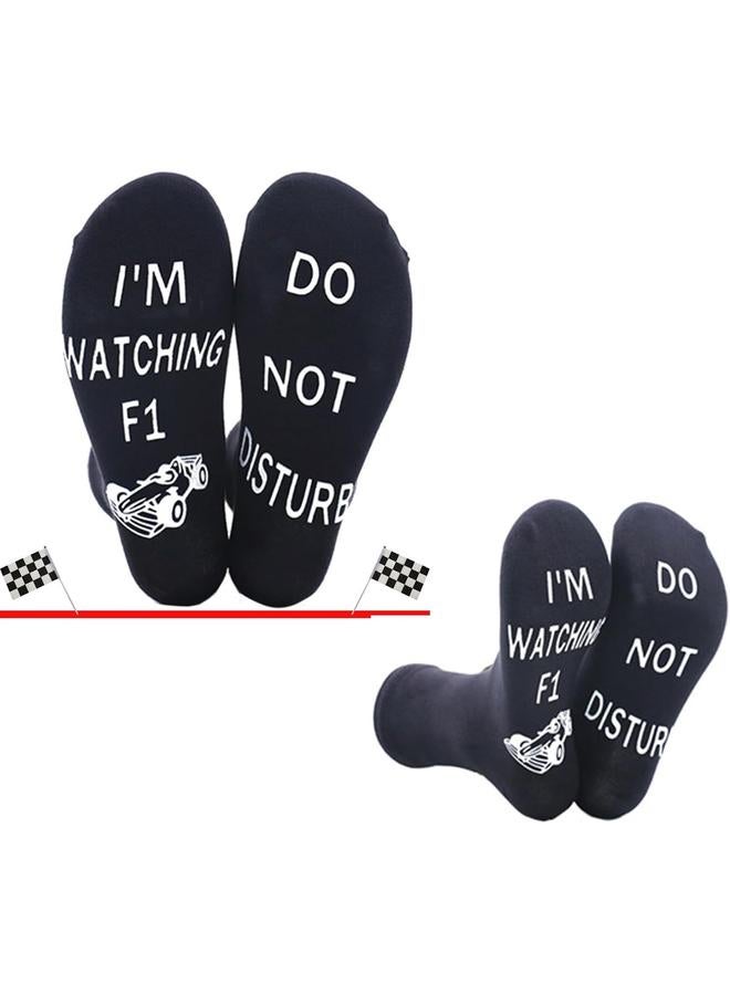 Bluejw F1 Merch Gifts Set Including F1 Gift Socks 3D F1 Race Car KeyChain 50Pcs F1 Stickers Gifting for Father Husband Boyfriends - Image 3