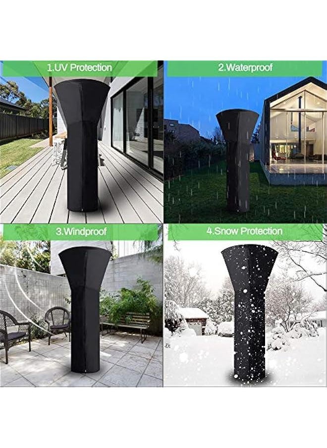 Generic Patio Heater Cover Waterproof with Zipper, Standup Cover for Outdoor Heater Protection with Storage Bag, 87x33x19In  - Image 2