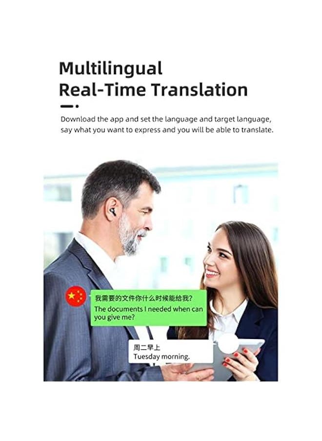 Generic - BT 5.3 Language Translator Earbuds, Language Translator Device Support 144 Languages, Large Capacity Battery for Ultra Long Battery Life, Playback Time 5-6 Hours (Black) - Image 1