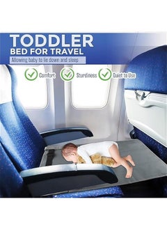 Gonice Toddler Aircraft Bed with Side Pocket Child Seat Extender Portable Toddler Airplane Travel Bed Kid Leg Rest Baby Portable Plane Bed Foot Rest for Flights (Grey)  - Image 3