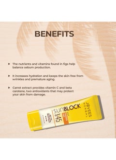Jovees Herbal Sun Block Sunscreen Spf 45 | For Dry Skin | Lightweight And Water Proof | Uva/Uvb Protection Moisturization| Paraben And Alcohol Free | For Women/Men | 100Gm  - Image 4