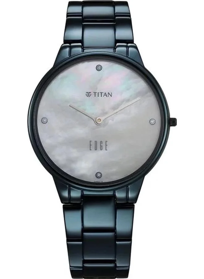 TITAN Women's Analog Display Watch With Blue Stainless Steel Strap - 2734QM01
