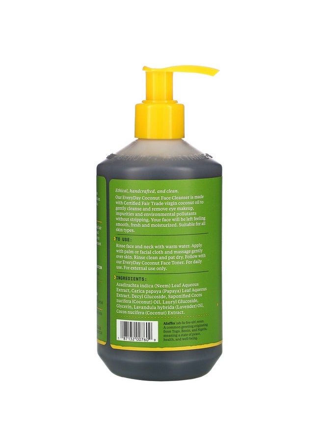 Alaffia - Everyday Coconut Face Cleanser For All Skin Types. Leaves Skin Fresh And Hydrated With Fair Trade Coconut Oil & Neem Vegan Cruelty Free No Parabens Purely Coconut 12 Fl Oz - Image 1