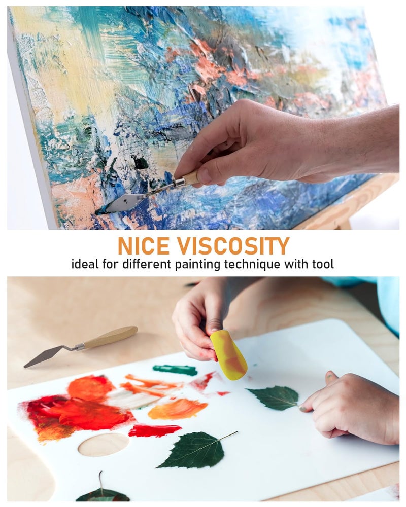 Nicpro 14 Colors Large Bulk Acrylic Paint Set (33.8 oz, 1000 ml) Rich Art Painting Supplies, Non Toxic for Multi Surface Canvas Wood Leather Fabric Stone Craft, for Kid & Adult with Pump, Color Wheel - Image 5