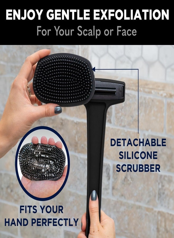Bearback Silicone Body Scrubber with Extendable Folding Handle and Removable Scrub Brush - Premium Back & Shower Scrubber for Adults, Men, Women, Seniors - Gentle - Hygienic - Image 5