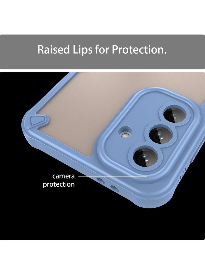 for Samsung Galaxy A36 5G Case Cover, Armor of Brushed Comfortable Oil Waterproof TPU+PC Soft Semi-translucentmatte Feel Cell Phone Protective Case for Samsung Galaxy A36 5G, Blue - Image 5