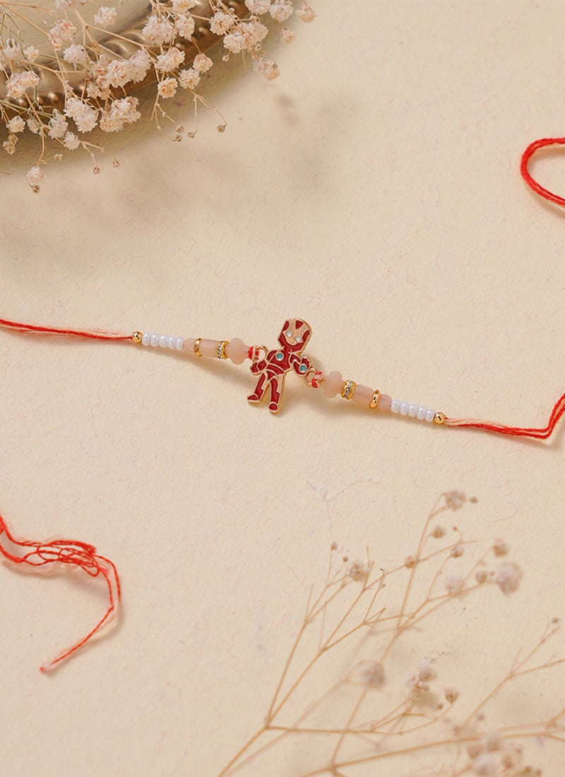Madhoor Iron Man Kids Rakhi Red Designer Raksha Bandhan Thread ,Premium Handmade ,1 Piece-39 CM - Image 1