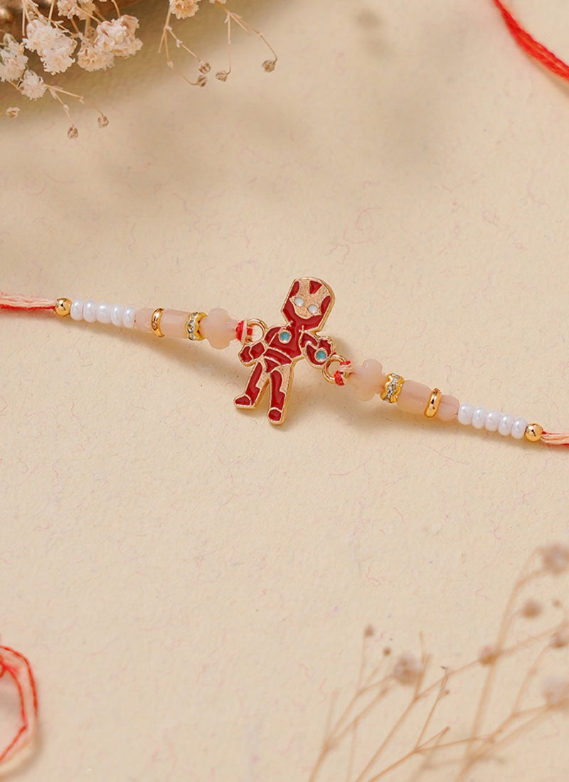 Madhoor Iron Man Kids Rakhi Red Designer Raksha Bandhan Thread ,Premium Handmade ,1 Piece-39 CM - Image 2