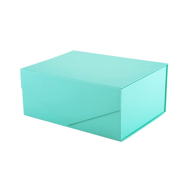 PACKHOME Gift Box 9x65x38 Inches Rectangle Collapsible Box with Magnetic Lid for Gift Packaging Matte Turquoise Grain Texture