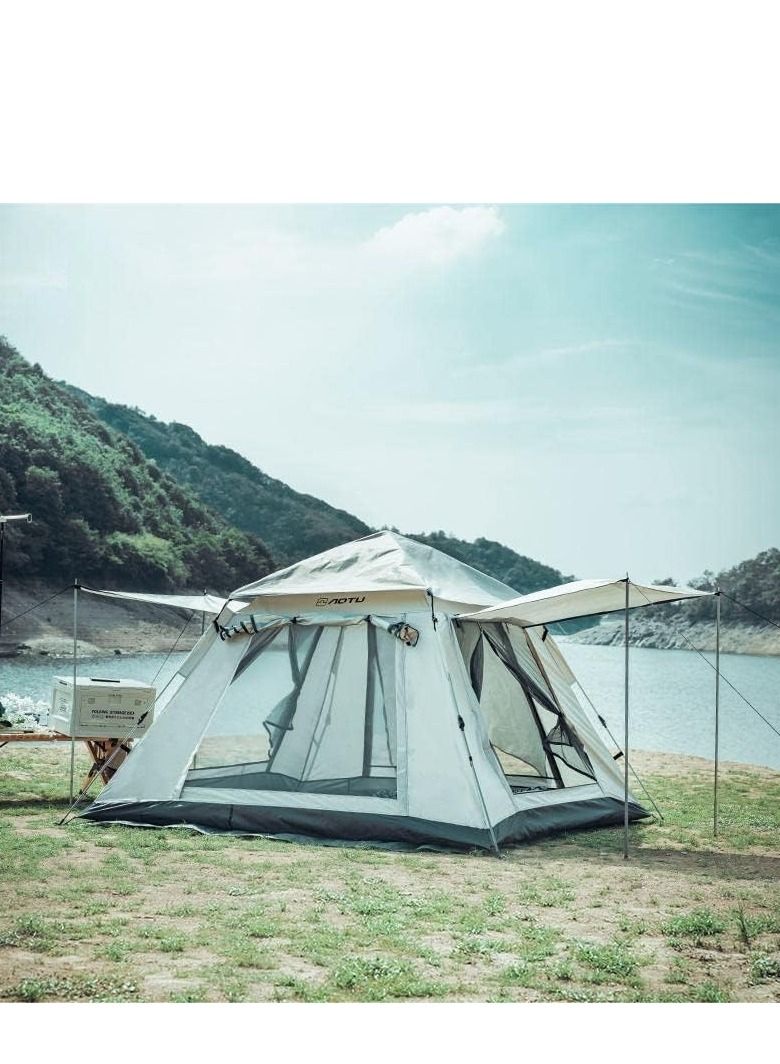 Cool Baby Style 4/5 Person Camping Tent Outdoor Waterproof Family Big Tent Thickened Camping Outdoor Tent Folding Automatic Quick Open Rainproof Portable Beach Camping Equipment Awning  - Image 2