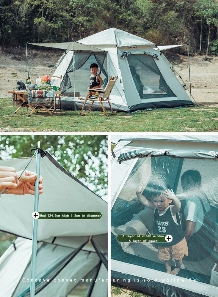 Cool Baby Style 4/5 Person Camping Tent Outdoor Waterproof Family Big Tent Thickened Camping Outdoor Tent Folding Automatic Quick Open Rainproof Portable Beach Camping Equipment Awning  - Image 4