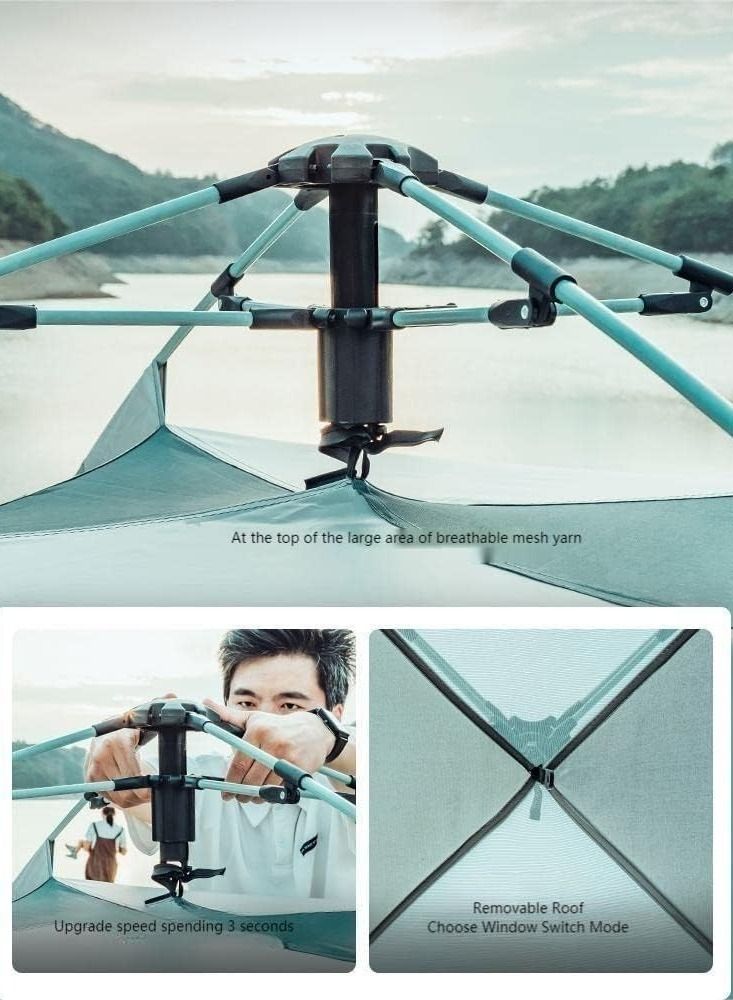 Cool Baby Style 4/5 Person Camping Tent Outdoor Waterproof Family Big Tent Thickened Camping Outdoor Tent Folding Automatic Quick Open Rainproof Portable Beach Camping Equipment Awning  - Image 3