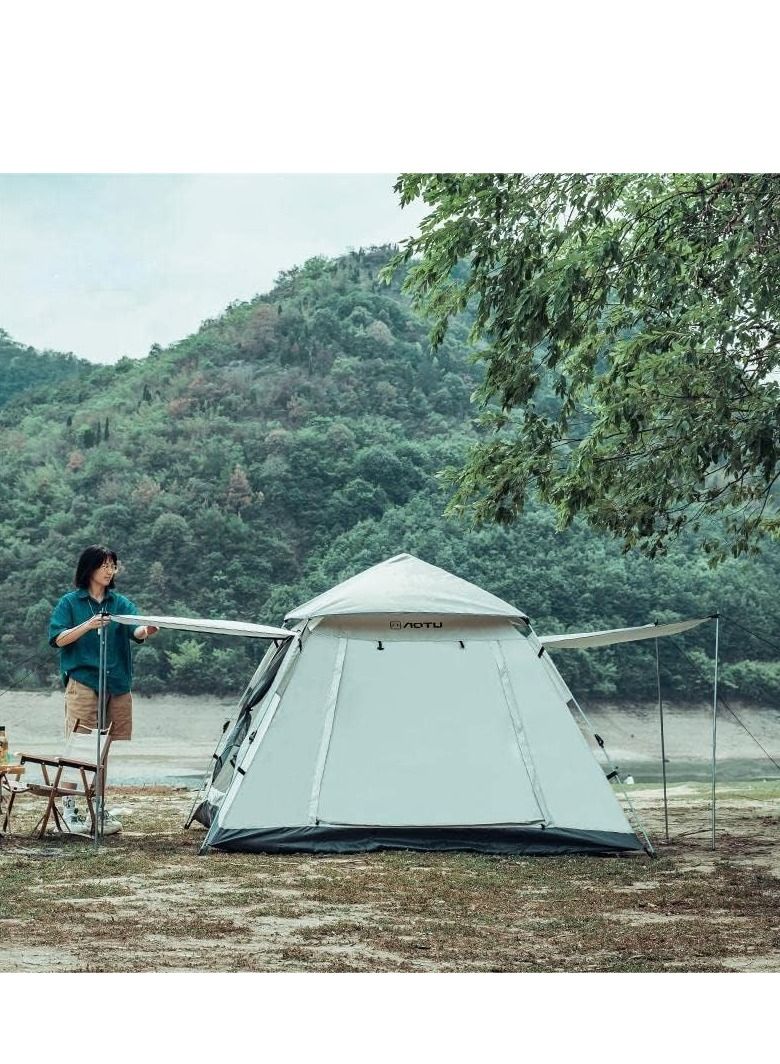 Cool Baby Style 4/5 Person Camping Tent Outdoor Waterproof Family Big Tent Thickened Camping Outdoor Tent Folding Automatic Quick Open Rainproof Portable Beach Camping Equipment Awning  - Image 1