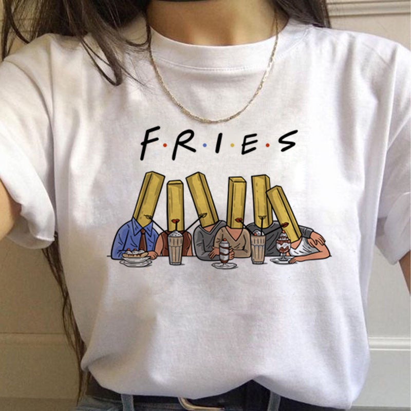 Friends Tv American Tv Series Friends Short-Sleeved Men'S And Women'S Couple White T-Shirt - Image 1