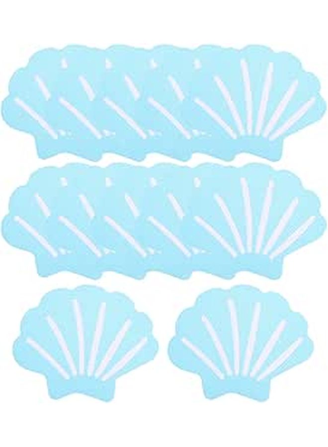 Blue Shell Shaped Non Slip Bathtub Stickers 20pcs Anti Skid Shower Floor Safety Grips - Image 1