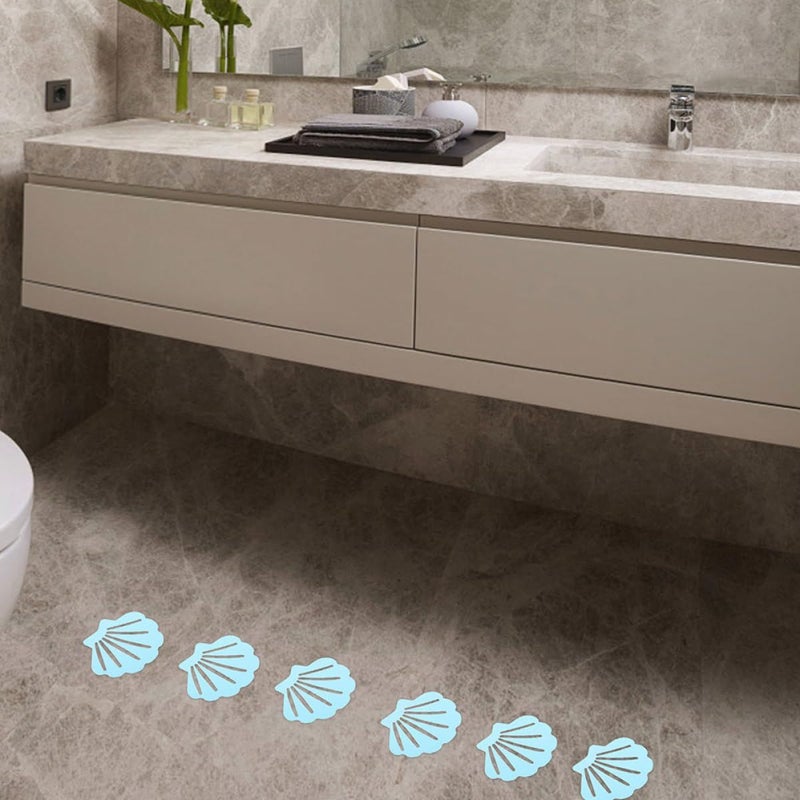 Blue Shell Shaped Non Slip Bathtub Stickers 20pcs Anti Skid Shower Floor Safety Grips - Image 5