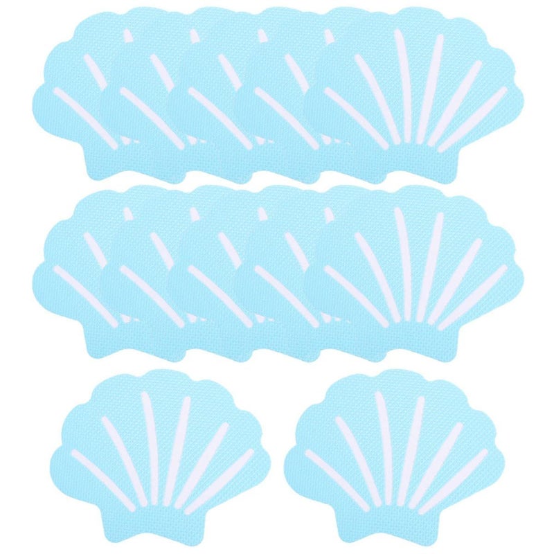 Blue Shell Shaped Non Slip Bathtub Stickers 20pcs Anti Skid Shower Floor Safety Grips - Image 2
