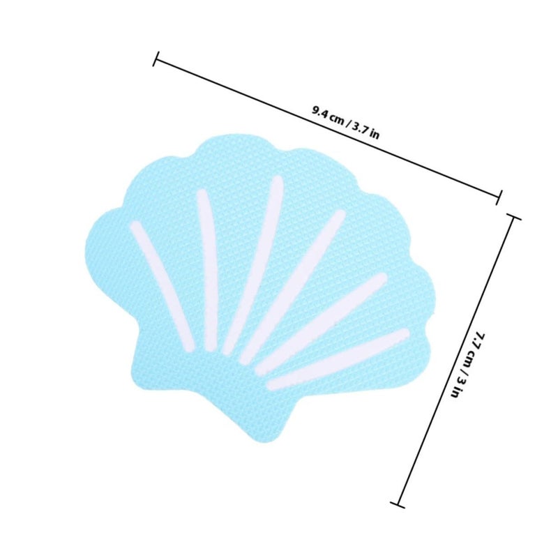 Blue Shell Shaped Non Slip Bathtub Stickers 20pcs Anti Skid Shower Floor Safety Grips - Image 3