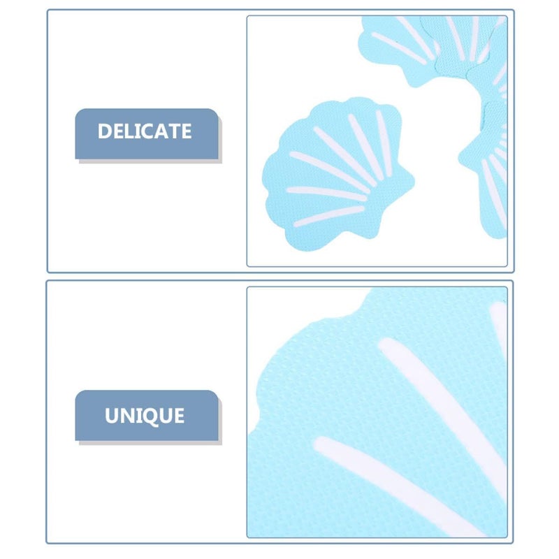 Blue Shell Shaped Non Slip Bathtub Stickers 20pcs Anti Skid Shower Floor Safety Grips - Image 4