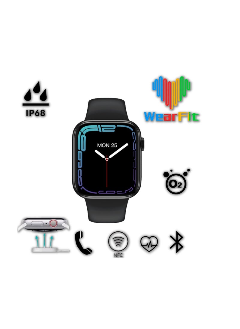 HW67 Plus Smart Watch 1.9 Inch with Health and Fitness Functions such as Heart Rate and Blood Pressure Monitoring Sports Modes and Bluetooth Calling Black