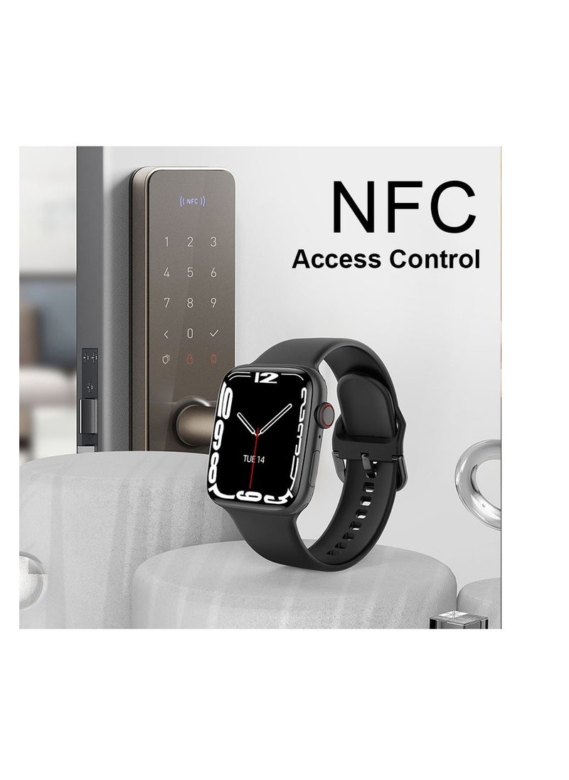 HW67 Plus Smart Watch 1.9 Inch with Health and Fitness Functions such as Heart Rate and Blood Pressure Monitoring Sports Modes and Bluetooth Calling Black
