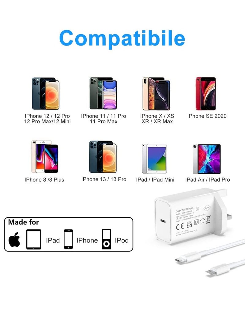 general IPhone Fast Charger 【MFi Certified】 20W USB C Power Adapter Fast Charger with 3ft Cable Compatible with IPhone 13/13 Pro/ 12 Pro/12 Mini/ 11/11 Pro/XS/Max/XR/X/8 Plus/SE 2020, - Image 3