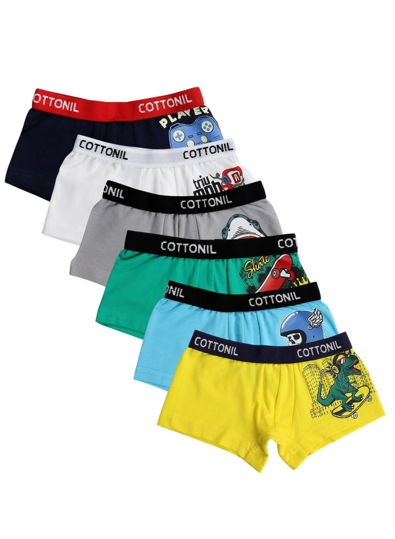 COTTONIL Pack of 6 Cotton Turbo Boxer For Boys  - Image 1
