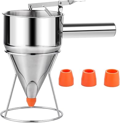shoxil shoxil Shoxil 20oz Pancake Batter Dispenser, Multi-caliber Stainless Steel Funnel Cake Dispenser with Stand Great for  - Image 1