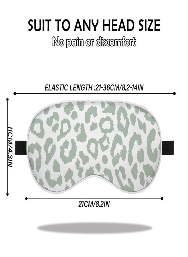 BHAHB 2 PCS Sleep Eye Mask Silk Sleeping Soft with Elastic Strap Eye Sleep Shade Cover for Cute Aesthetic Unisex Women Girls for Airplane Travel Nap-Black White Leopard - Image 2
