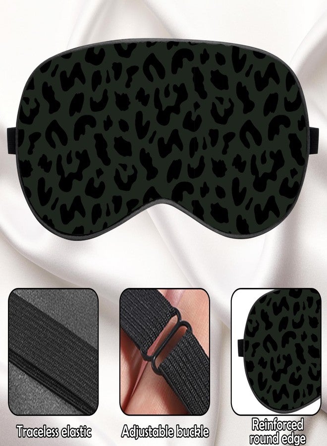 BHAHB 2 PCS Sleep Eye Mask Silk Sleeping Soft with Elastic Strap Eye Sleep Shade Cover for Cute Aesthetic Unisex Women Girls for Airplane Travel Nap-Black White Leopard - Image 4