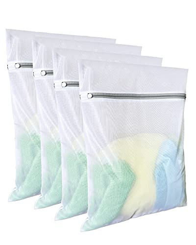 QiNZiN Laundry Bags Mesh Wash Bags(4Pcs,16 x 20 Inches),delicate laundry bag for College,Dorm,Storage - Image 1