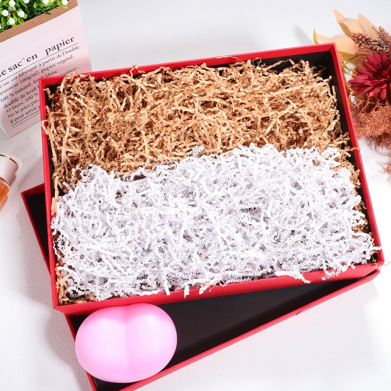 2 Packs Crinkle Cut Paper Shred Box Filler Shredded Paper Filler Gifting Package Filler - Image 2
