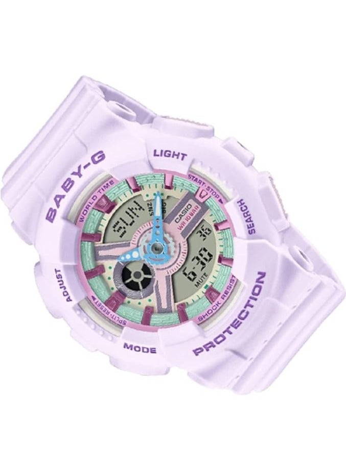 Casio Baby-G Women's Watch - BA-110XPM-6ADR Multicolor Dial, Purple Band - Image 2
