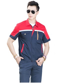 SKT Shiketro Summer Short-sleeved Workwear for Men and Women Breathable Sweat-absorbent Thin Reflective Labor Protection Clothing Tops and Pants 2 Sets  - Image 1