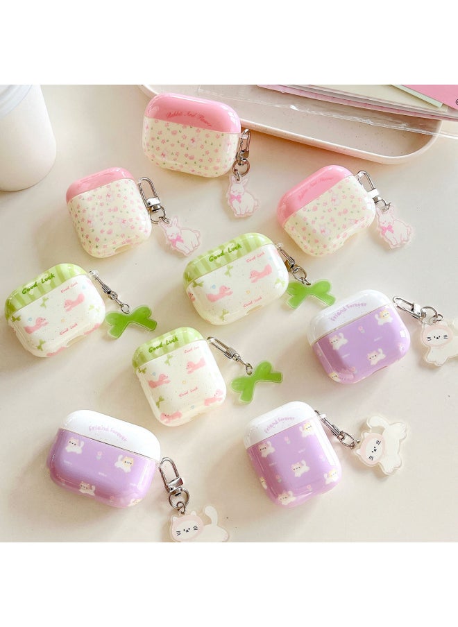Generic - Applicable To AirPods1/2/3 For Apple AirPods Pro2 Cat Wireless Bluetooth Anti-fall Earphone Case-color:Pink Rabbit With Keychain-Applicable Models:Airpods 3 Generation - Image 1