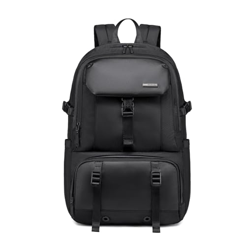 GOLDEN WOLF Expandable Travel Backpack for Men Large 27L to 37L 15.6-inch Office Laptop Bag with Waterproof Pocket Multi-fucntion Water-resistant Sleek Business Backpack for Work Weekend, Black - Image 1