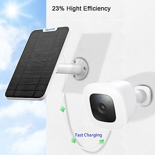 Shyueda 4W Solar Panel Charging Compatible with Eufycam 3/3C/2C/2C Pro/2/2 Pro/E20/E40/E/S40/S220/S300/L40, with 13.1ft Waterproof Charging Cable, IP65 Weatherproof,Includes Secure Wall Mount (2-Pack(White)) - Image 3