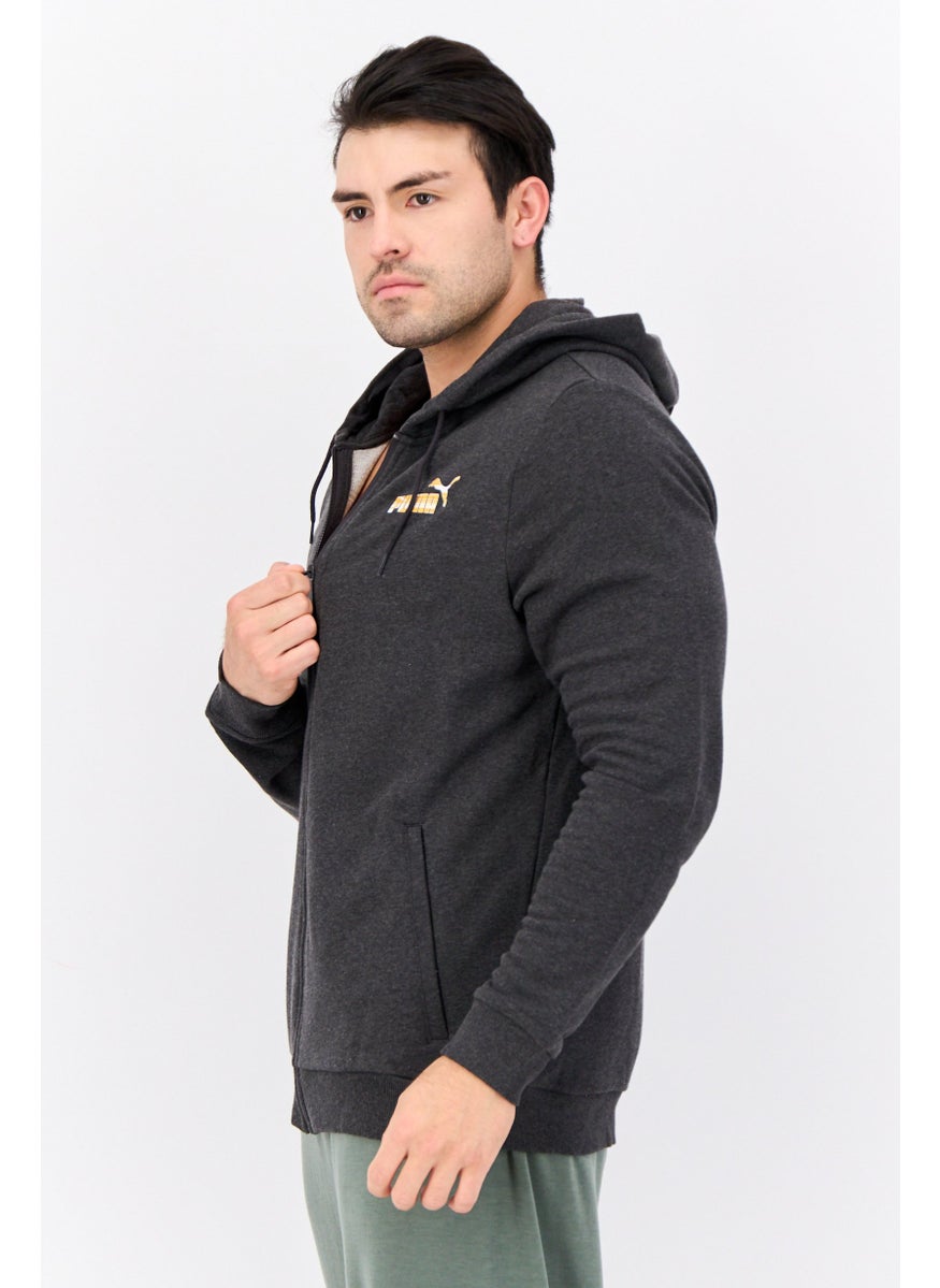 PUMA Men Slim Fit Long Sleeve Outdoor Sweatshirts, Charcoal  - Image 3