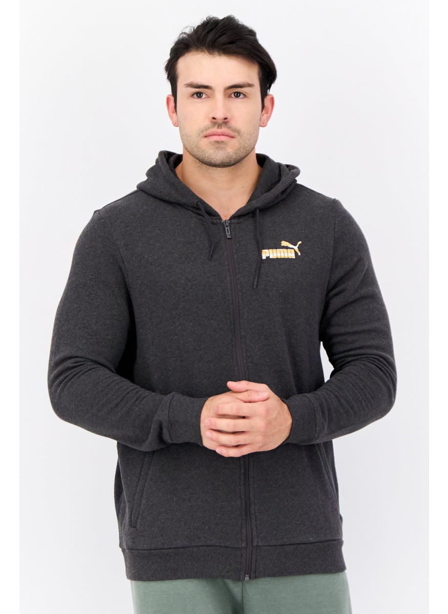 PUMA Men Slim Fit Long Sleeve Outdoor Sweatshirts, Charcoal  - Image 1