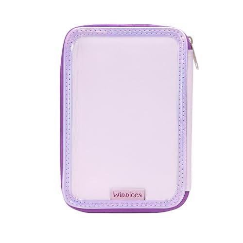 Winnies Large Pencil Case for Girls Boys,Big Capacity Pencil Cases with 3 Compartments Pen Bag Pouch Holder School Stationery Organizer Makeup Cosmetic Bag for Kids Women Men (Purple-3) - Image 4