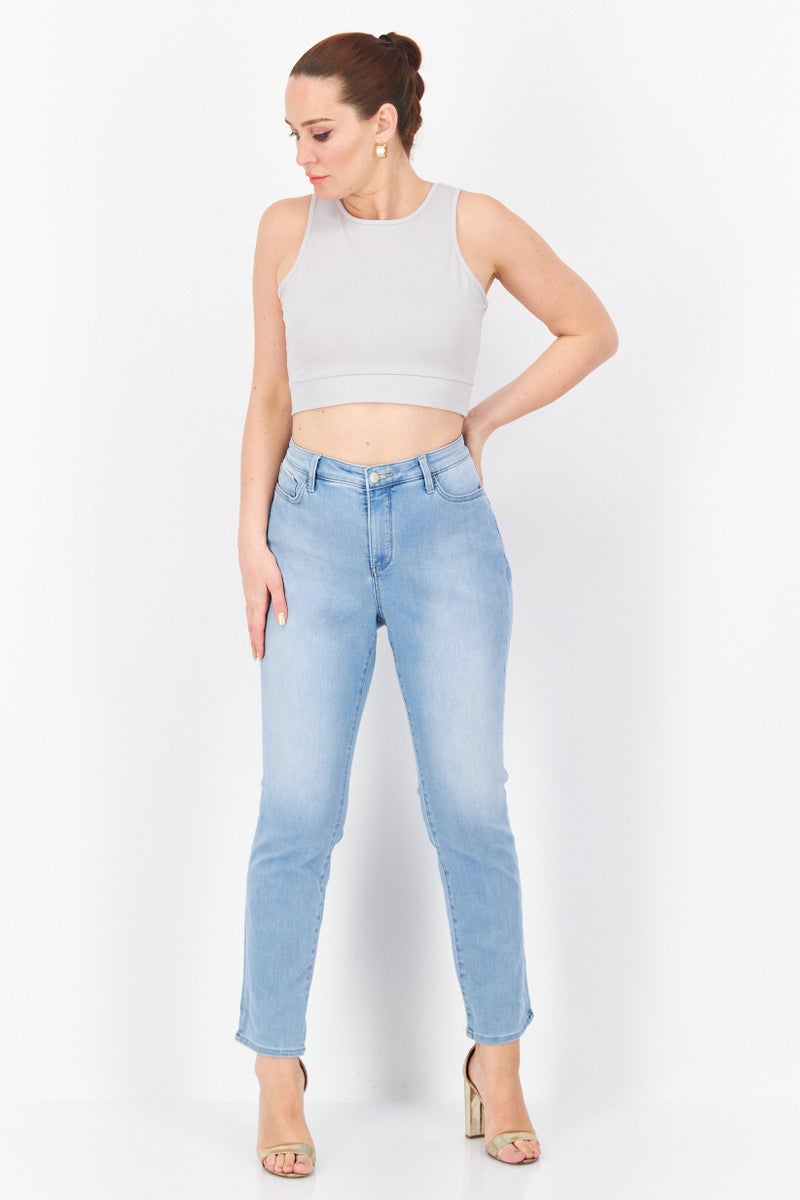 NYDJ Women Slim Fit High Rise Stretchable Denim, Blue - Image 3
